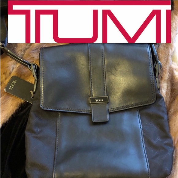 Tumi Other - TUMI CROSSBODY BAG  NWOT BLACK LEATHER & NYLON POCKETS CHIC
GENDER NEUTRAL